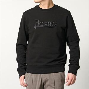 HERNO ヘルノ スウェットシャツ JG0001U 50017 メンズ クルーネック トレーナー ロゴ刺繍 メタルロゴ 9300｜s-musee