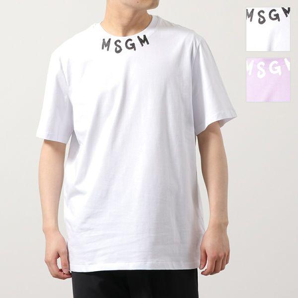 MSGM エムエスジーエム 半袖 Tシャツ 3240MM96 メンズ カットソー クルーネック ペイ...