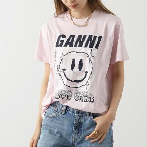 GANNI ガニー 半袖Tシャツ T3139 3575 レディース スマイル クルー