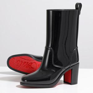 Christian Louboutin クリスチャンルブタン レインブーツ Loubirain ルビレイン 70mm 3211172 レディース PVC ブーツ ロゴ 防水 シューズ 靴 BK01/BLACK｜s-musee