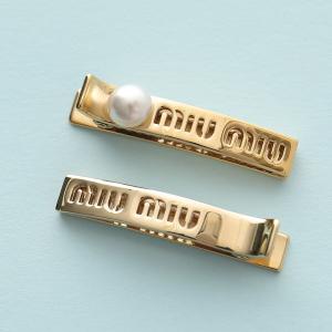 MIUMIU ミュウミュウ ヘアクリップ 5JF124 2DTU レディース 2個組
