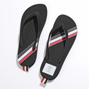 THOM BROWNE トムブラウン サンダル RWB STRIPE FLIP FLOP MFL071A 05690 メンズ トング ビーチ ビーサン ロゴ 靴 001/BLACK｜s-musee