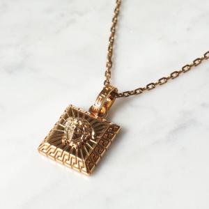 VERSACE ヴェルサーチ ネックレス 1004341 1A00620 メンズ スクエア ペンダント メドゥーサ アクセサリー  3J000/Versace-Gold｜s-musee