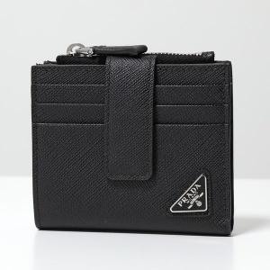 PRADA プラダ 二つ折り財布 2MC066 QHH F0002 メンズ レザー ミニ財布 豆財布 小銭入れあり トライアングルロゴメタル NERO｜s-musee