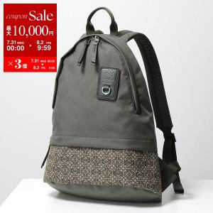 LOEWE ロエベ バックパック B664R17X01 メンズ ラウンド スリム キャンバス＆アナグラムジャカード リュック 鞄 4160/KHAKI-GREEN｜s-musee