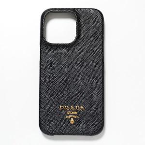 PRADA プラダ iPhone13Pro 専用ケース 1ZH145 QWA F0002 レディース レザー スマホ スマートフォン カバー ロゴメタル NERO｜s-musee