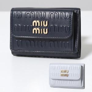 MIUMIU ミュウミュウ 三つ折り財布 5MH021 2F5X レディース レザー ロゴ ミニ財布 カラー2色｜s-musee