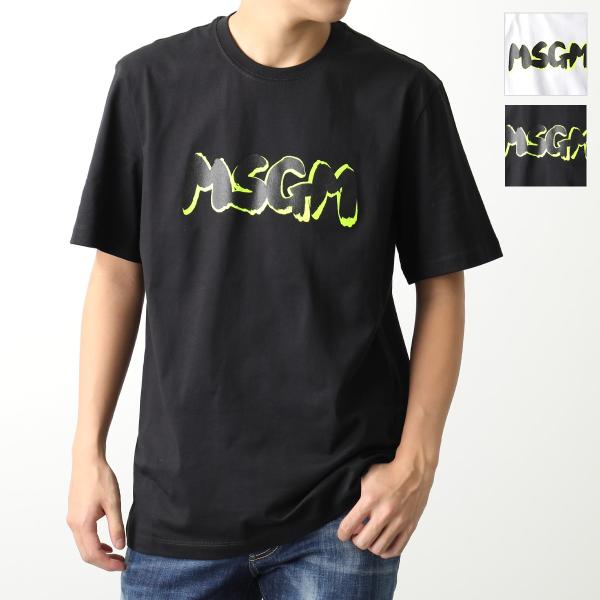 MSGM エムエスジーエム 半袖 Tシャツ 3440MM200 メンズ ロゴT カットソー クルーネ...