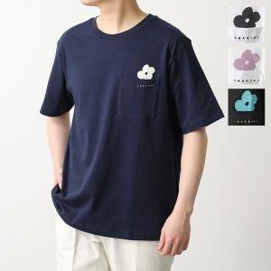 LARDINI ラルディーニ 半袖 Tシャツ EPLT6012 メンズ コットン クルーネック カットソー 天竺 フラワープリント ブランドロゴ刺繍 カラー4色｜s-musee