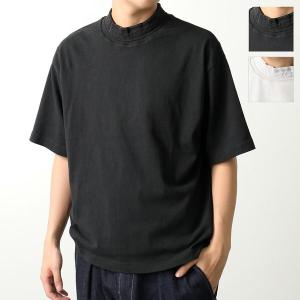 Acne Studios アクネストゥディオズ Tシャツ CL0193 メンズ ロゴテープ コットン モックネック 半袖 ロゴT オーバーサイズ カラー2色