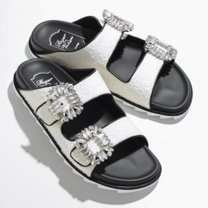 ROGER VIVIER ロジェヴィヴィエ スライドサンダル SLIDY VIV スライディー ヴィヴ RVW45820510P1J レディース ストラス バックル 靴 0G45/NERO｜s-musee