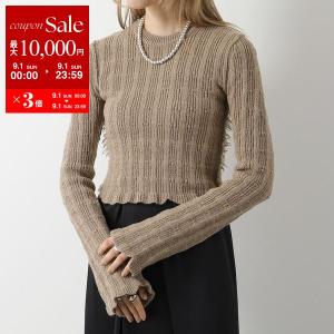 Acne Studios アクネストゥディオズ セーター A60426 FN-WN-KNIT000562 レディース ニット 長袖 リブ クルーネック クロップド丈 Toffee-brown｜s-musee