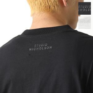 STUDIO NICHOLSON スタジオニコルソン 半袖Tシャツ BETA SNM823 メンズ コットン ロゴ クルーネック オーバーサイズ カラー2色｜s-musee