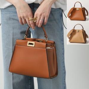 FENDI フェンディ 2WAY セレリア ピーカブー ミニ ハンドバッグ ショルダーバッグ 肩掛け 斜め掛け 8BN244 レザー  パイソン   ブラウン 茶 シルバー金具 レディース 美品【中古品】 FENDI - フェンディ セレリア ピーカブー ミニ ハンドバッグ