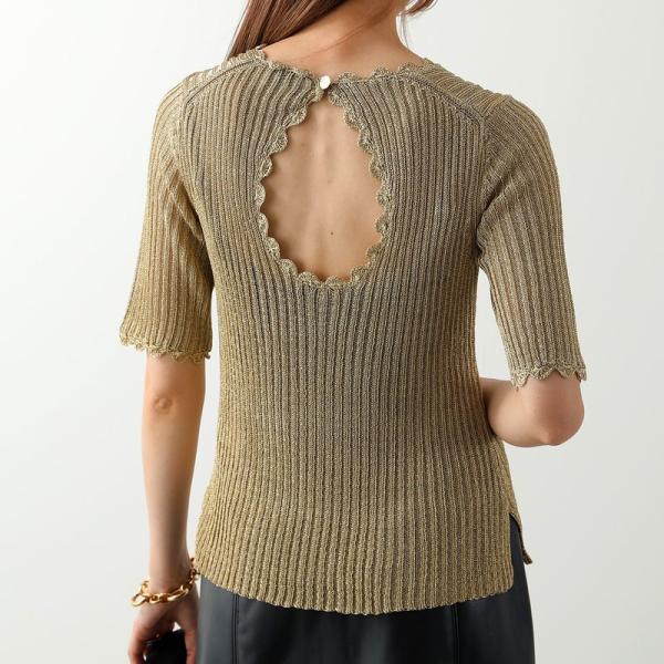 Ganni Ganni Metallic Open Back Blouse ニット K1889