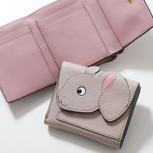 ANYA HINDMARCH アニヤハインドマーチ 三つ折り財布 Mini Trifold Rabbit 173711 レディース ウサギ うさぎ ラビット レザー ミニ財布 Grey-White｜s-musee