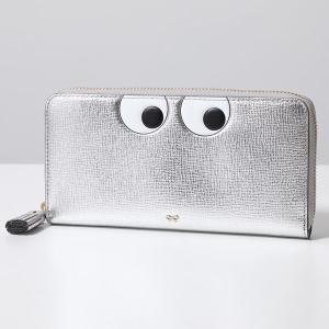 ANYA HINDMARCH アニヤハインドマーチ 長財布 925754 レディース ラウンドファスナー レザー タッセル アイ Silver｜s-musee