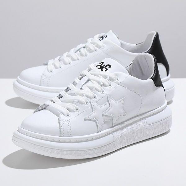 2STAR ツースター スニーカー PR 2SD2879-009 レディース レザー スターパッチ ...