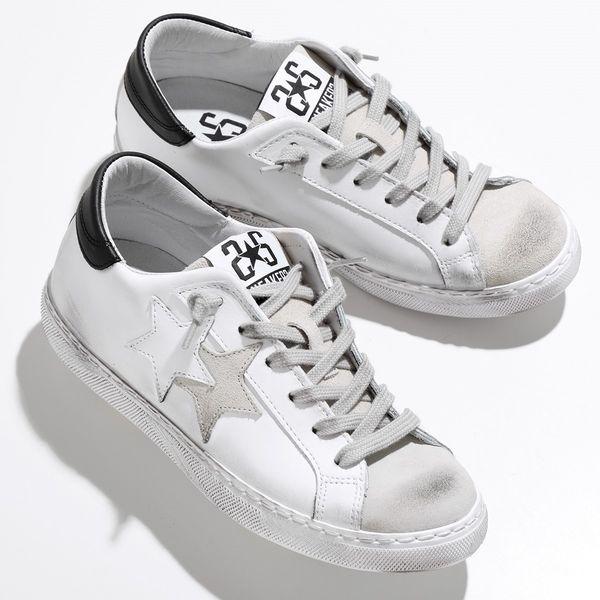 2STAR ツースター スニーカー LOW 2SD2806 009 レディース レザー スターパッチ...