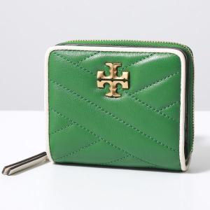 TORY BURCH トリーバーチ 二つ折り財布 KIRA キラ 148714 レディース キルティングレザー ミニ財布 ダブルT MONSTERA/LIGHT-CREAM/302