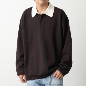 STUDIO NICHOLSON スタジオニコルソン ニット 12GG KNIT RUGBY JUMPER FIELD SNM 1075 メンズ セーター ハイゲージ プルオーバー GANACHE｜s-musee