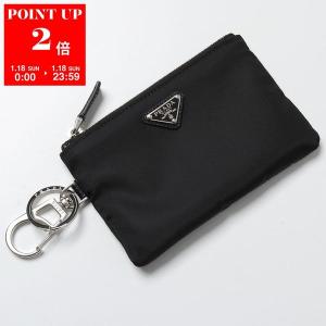 PRADA ブラック ミニポーチ ワイヤレスイヤホン、スマートキー、等 ブラック Re-nylon ミニポーチ キーチェーン チャーム | PRADA