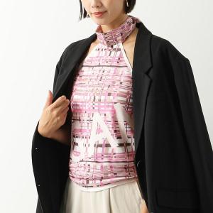 【訳あり】SALVATORE FERRAGAMO フェラガモ トップス ABSTRACT アブストラクト 32 0747 レディース シルク ノースリーブ ホルターネック 004/BUBBLEGUM｜s-musee