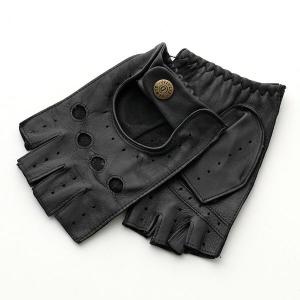 DENTS デンツ グローブ SNETTERTON スネッタートン 5-1009 メンズ フィンガーレス ヘアシープレザー ドライビンググローブ 手袋 BLACK｜s-musee
