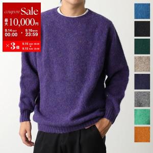 Harley of Scotland ハーレーオブスコットランド ニットセーター Jumbo Size Crew Neck Sweater M4113/7 メンズ シャギー ウール クルーネック カラー11色｜インポートセレクト musee