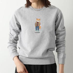 MAISON KITSUNE メゾンキツネ スウェットシャツ DRESSED FOX ドレスド フォックス LW00309KM0001 レディース コットン 長袖 H120/Light-Grey-Melange｜s-musee