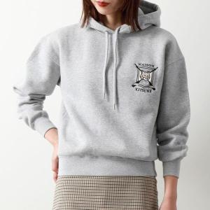 MAISON KITSUNE メゾンキツネ フーディー COLLEGE FOX LW00702KM0307 レディース スウェット プルオーバー 裏起毛 H120/LIGHT-GREY-MELAN｜s-musee