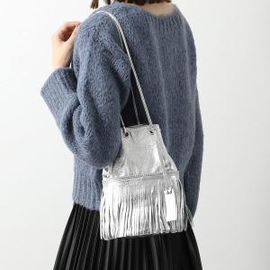 美品 マルコマージ 巾着バッグ スタッズ ボール バッグ 牛革 シルバー MARCO MASI（マルコマージ） ショルダーバッグ 3013 LAM-BALL LAMINATO