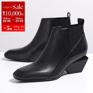 UNITED NUDE ユナイテッドヌード サイドゴアブーツ Jacky X レディース レザー ショートブーツ ブーティ スクエアトゥ シューズ 靴 Black｜s-musee