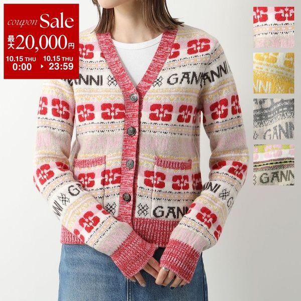 Ganni Ganni Logo Wool Mix Cardigan ニット K1901