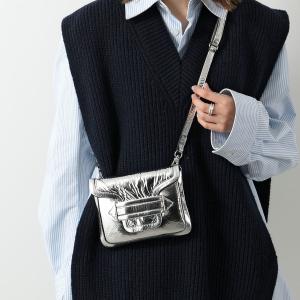 PIERRE HARDY ピエールアルディ ショルダーバッグ ALPHA POUCH アルファ ポーチ ABW01 レディース レザー メタリック ポシェット 鞄 SILVER｜s-musee