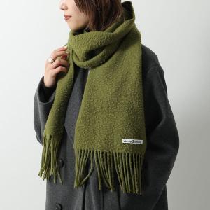 Acne Studios アクネストゥディオズ マフラー CA0283 FN-UX-SCAR000288 レディース フリンジ ストール ロゴラベル ウール AB7/Olive-green｜s-musee