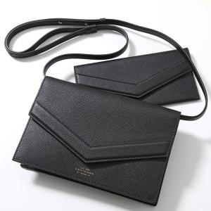 SMYTHSON スマイソン クロスボディバッグ PMA ENVELOPE XBODY BAG エンベロープ Panama パナマ レザー ショルダーバッグ ロゴ 1202007/BLK｜s-musee