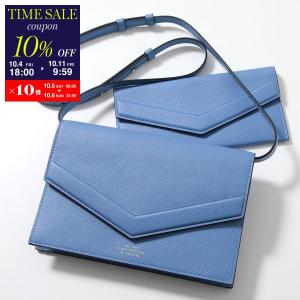 SMYTHSON スマイソン クロスボディバッグ PMA ENVELOPE XBODY BAG エンベロープ Panama パナマ レザー ショルダーバッグ ロゴ 1202008/N-BLUE｜s-musee