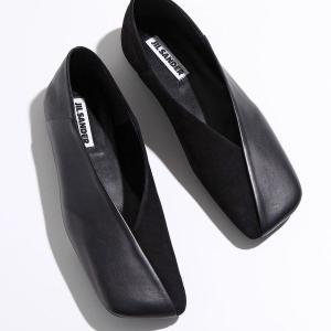 JIL SANDER ジルサンダー バレエシューズ BALLET SHOE J57WZ0001 P6442 レディース フラットシューズ スクエアトゥ レザー 靴 001 BLACK｜s-musee