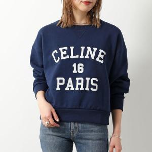 CELINE セリーヌ トレーナー 2Y09E649W.07OW レディース スウェット ロゴ 長袖 クルーネック ネイビー｜s-musee