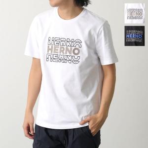 HERNO ヘルノ 半袖 Tシャツ JG000195U 52000 メンズ ロゴ 刺繍 コットン クルーネック メタルロゴプレート カラー2色｜s-musee