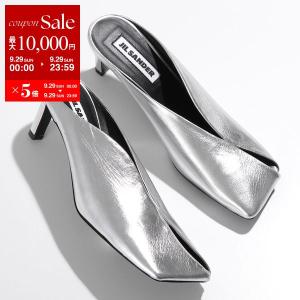 JIL SANDER ジルサンダー ミュール J16WP0004 P4836 レディース レザー スクエアトゥ サンダル シューズ 靴 045/NIKEL｜s-musee