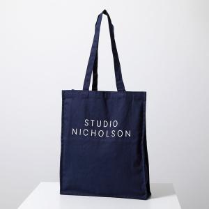 STUDIO NICHOLSON スタジオニコルソン トートバッグ SMALL TOTE SNW 406 メンズ ロゴ コットンキャンバス 鞄 DARK-NAVY｜s-musee