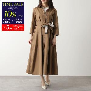 S MAX MARA エス マックスマーラ シャツワンピース OLIMPIA レディース 七分袖 シャツドレス コットン ミモレ丈 フレア 019｜s-musee