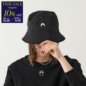 Marine Serre マリーン セル バケットハット Regenerated Moire Bucket Hat UHG030 レディース 三日月 モチーフ 刺繍 帽子 BK99/BLACK｜s-musee