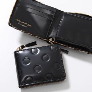 COMME des GARCONS コムデギャルソン 二つ折り財布 POLKA DOTS EMBOSSED SA7100NE メンズ レディース ラウンドファスナー 小銭入れ付 BLACK｜s-musee