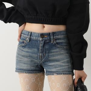 SAINT LAURENT サンローラン ショートパンツ 672992 Y06DB レディース デニム ショーツ ウォッシュ加工 ダメージ 4047｜s-musee