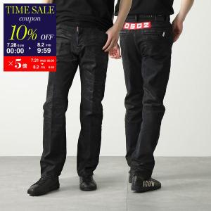 DSQUARED2 ディースクエアード ジーンズ 642 Jean S74LB1429 S39781 メンズ デニム ストレート ロゴバンド ストレッチ Gパン 900｜s-musee