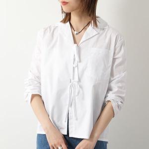 OperaSPORT オペラスポーツ ブラウス TAVON SHIRT タボン シャツ J32 レディース コットン リボン 長袖 胸ポケット WHITE｜s-musee