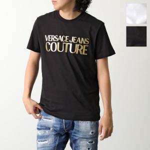旧作お買い得セール！ VERSACE JEANS ヴェルサーチェジーンズ Tシャツ メンズ 半袖 クルーネック コットン 綿100％ 74GAHG03 CJ00G ブラック VERSACE（ヴェルサーチェ） VERSACE JEANS COUTURE ヴェルサーチ